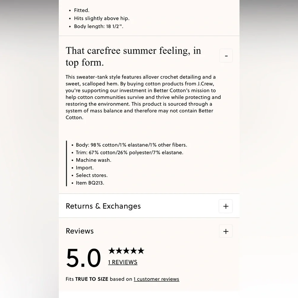 J.Crew NWT crochet ruffle fitted sweater tank size large - Picture 2 of 5